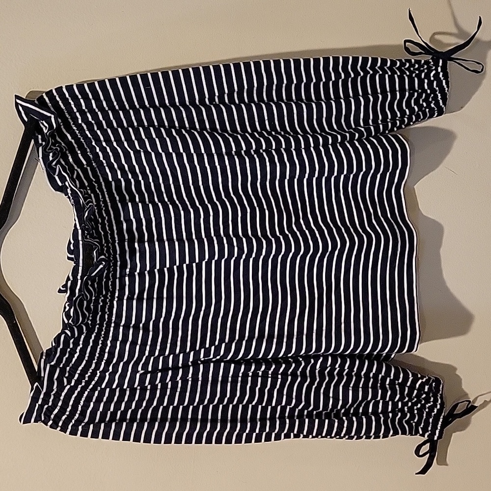 ❤️ BANANA REPUBLIC SUPIMA COTTON OFF THE SHOULDER TOP IN SHADOW STRIPE, XS